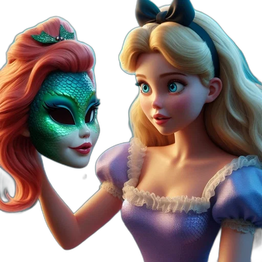 mask, face, 3d render, concept art transparent PNG cut-out