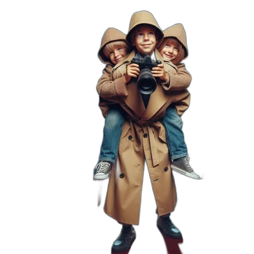 jacket, hat, umbrella, staff transparent PNG cut-out