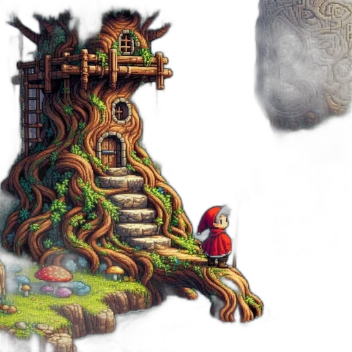 concept art, fantasy art, pixel art, 3d render transparent PNG cut-out