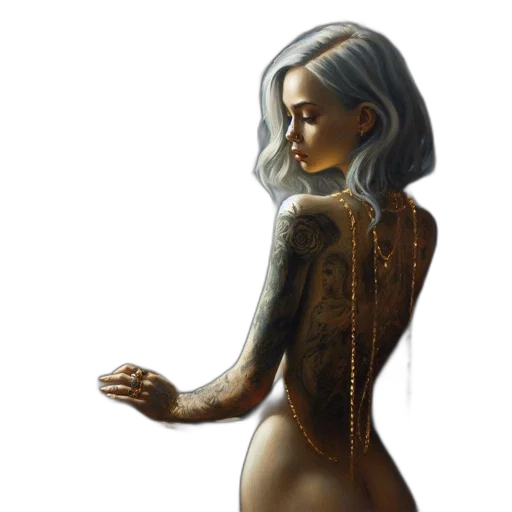 dress, jewelry, fantasy art, concept art transparent PNG cut-out