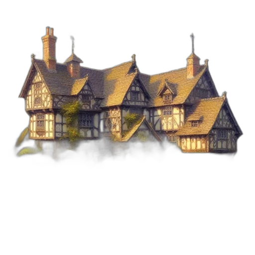 building, concept art, 3d render, watercolor transparent PNG cut-out