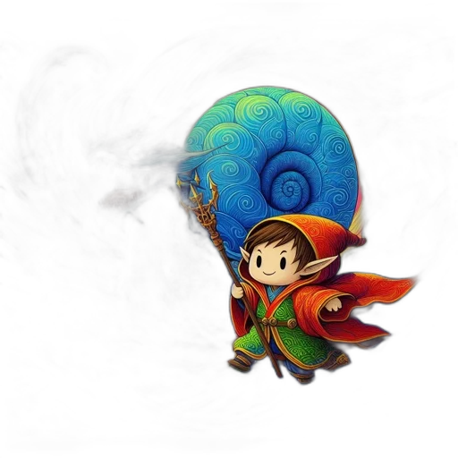 dragon, staff, mask, fantasy art transparent PNG cut-out
