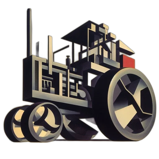 robot, car, concept art, pixel art transparent PNG cut-out