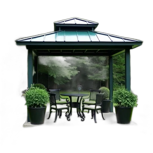 umbrella, furniture, building, 3d render transparent PNG cut-out