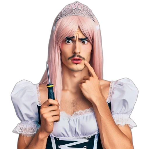 face, dress, staff, hair transparent PNG cut-out
