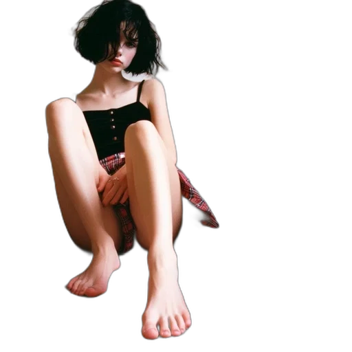 dress, shoes, hair, creature transparent PNG cut-out