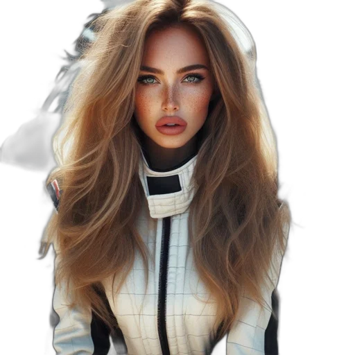 hair, jacket, face, dress transparent PNG cut-out