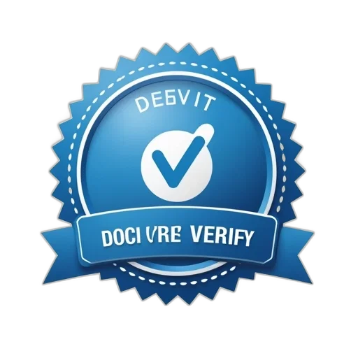 badge, doccer, verify, accreditation transparent PNG cut-out