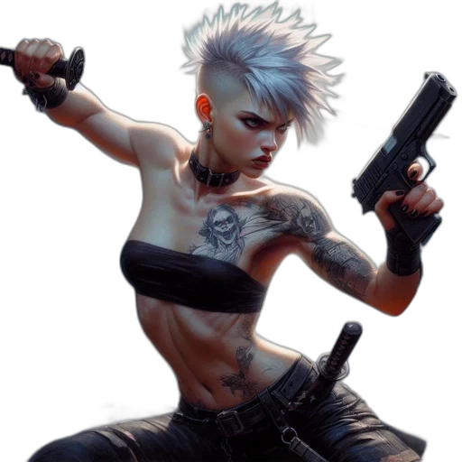 weapon, cyberpunk, concept art, comic book art transparent PNG cut-out