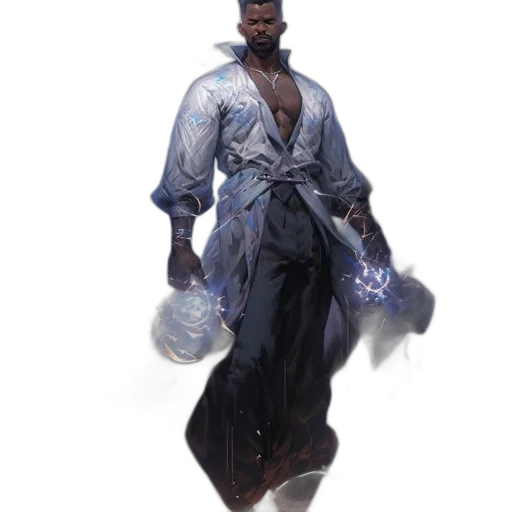 jacket, staff, sword, creature transparent PNG cut-out