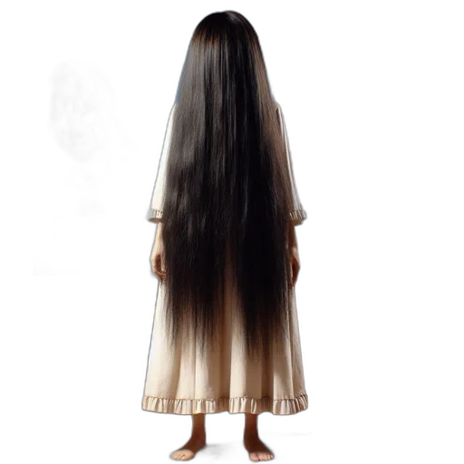 hair, dress, staff, creature transparent PNG cut-out