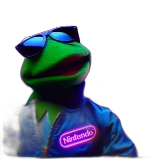 jacket, animal, staff, vaporwave transparent PNG cut-out