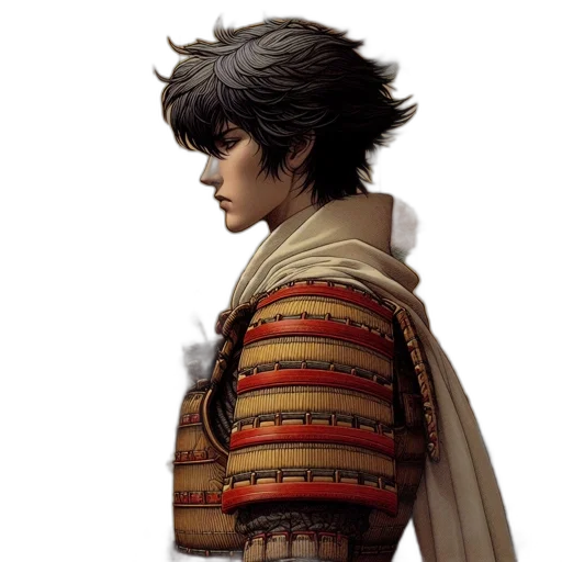 jacket, face, dragon, sword transparent PNG cut-out