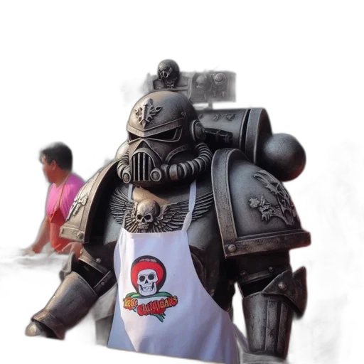 robot, weapon, jacket, staff transparent PNG cut-out