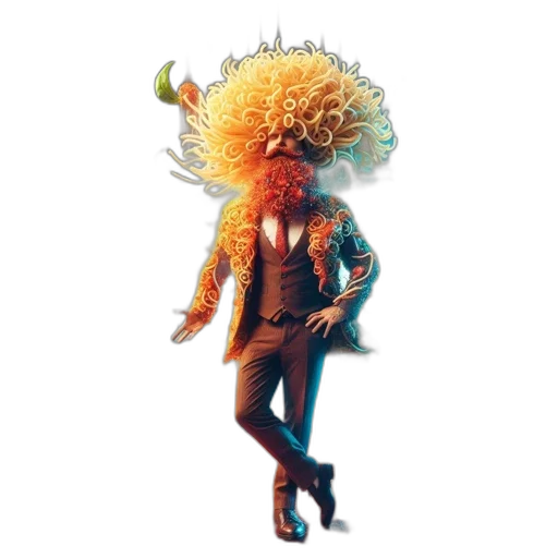 hair, creature, mask, jacket transparent PNG cut-out