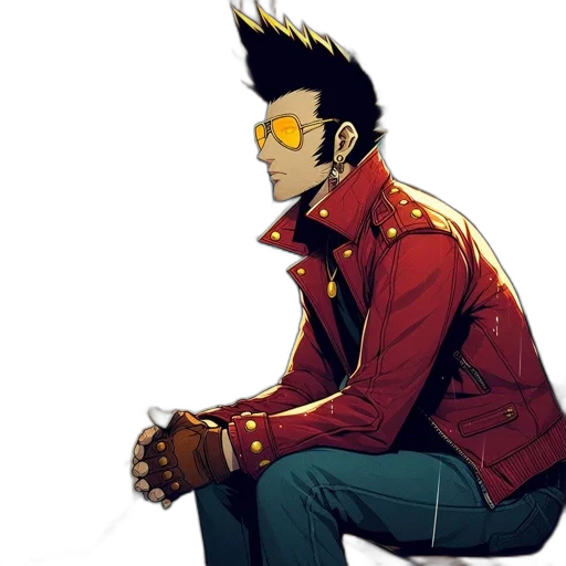 jacket, staff, comic book art, concept art transparent PNG cut-out