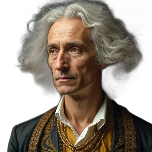 face, hair, jacket, staff transparent PNG cut-out
