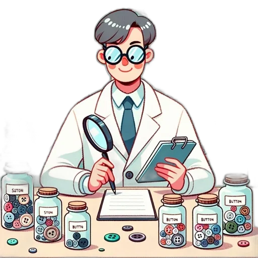 cartoon, eccentric, scientist, donning transparent PNG cut-out
