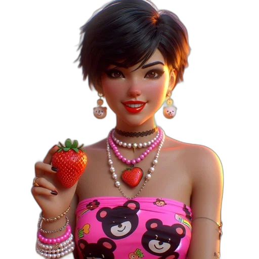 jewelry, food, dress, 3d render transparent PNG cut-out
