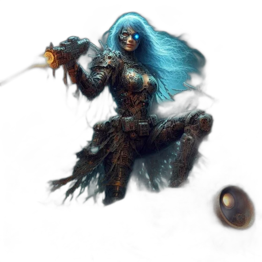 creature, robot, staff, weapon transparent PNG cut-out