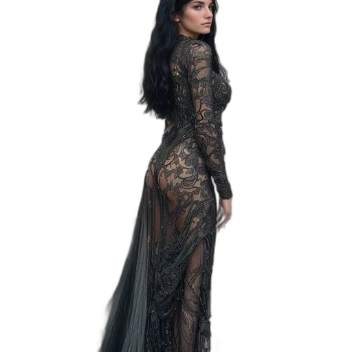 dress, concept art, fantasy art, dark transparent PNG cut-out
