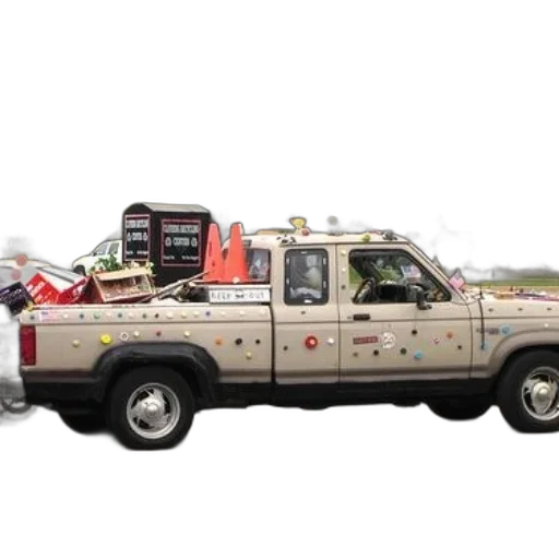 decorated, pickup, truck, various transparent PNG cut-out