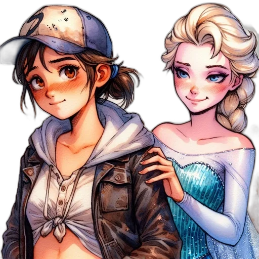 comic book art, concept art, cartoon, watercolor transparent PNG cut-out