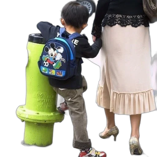 child, mickey, mouse, backpack transparent PNG cut-out