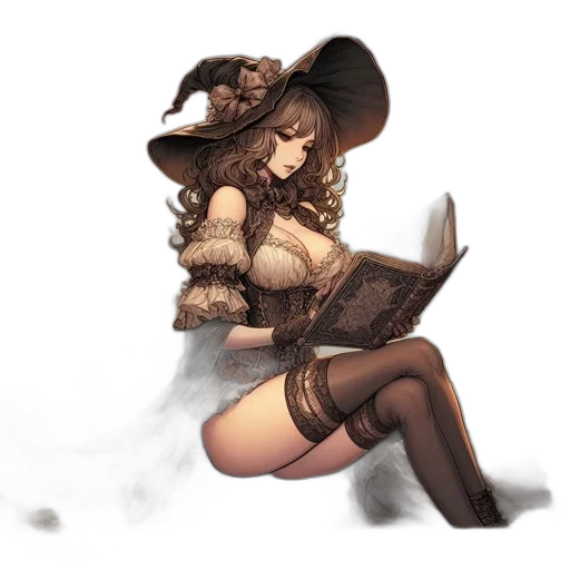 hat, staff, weapon, dress transparent PNG cut-out