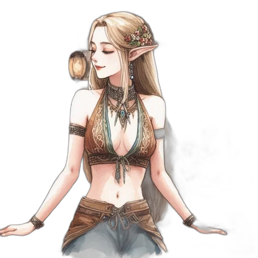 fantasy art, concept art, watercolor, pixel art transparent PNG cut-out