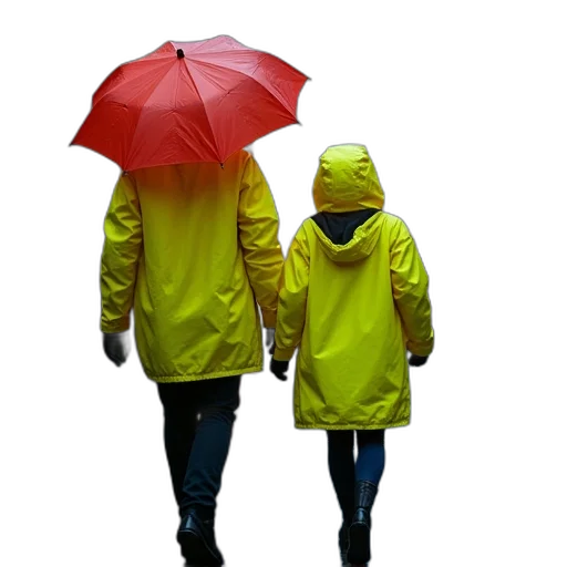 umbrella, jacket, 3d render, photorealistic transparent PNG cut-out
