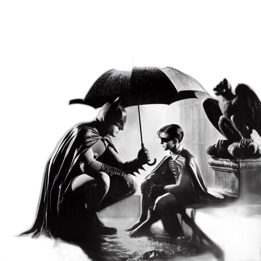 umbrella, mask, comic book art, concept art transparent PNG cut-out