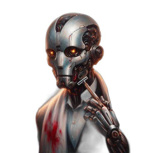 robot, face, cyberpunk, concept art transparent PNG cut-out