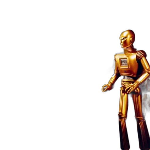 robot, staff, 3d render, concept art transparent PNG cut-out