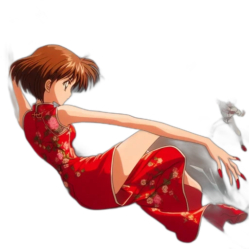 dress, flower, anime, concept art transparent PNG cut-out