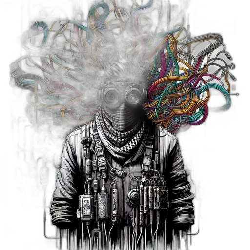 jacket, mask, hair, creature transparent PNG cut-out