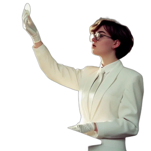 staff, jacket, dress, vaporwave transparent PNG cut-out