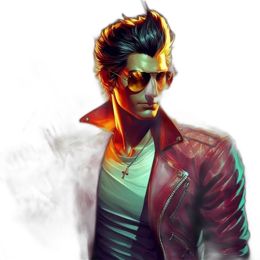 jacket, face, mask, cyberpunk transparent PNG cut-out