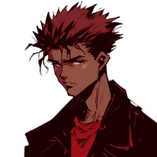 jacket, creature, staff, cyberpunk transparent PNG cut-out