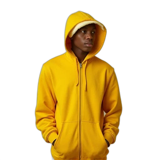 jacket, 3d render, golden, lemon transparent PNG cut-out
