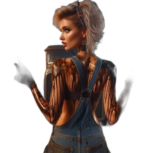 dress, jacket, staff, hair transparent PNG cut-out