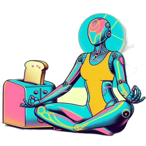 robot, jewelry, vaporwave, concept art transparent PNG cut-out