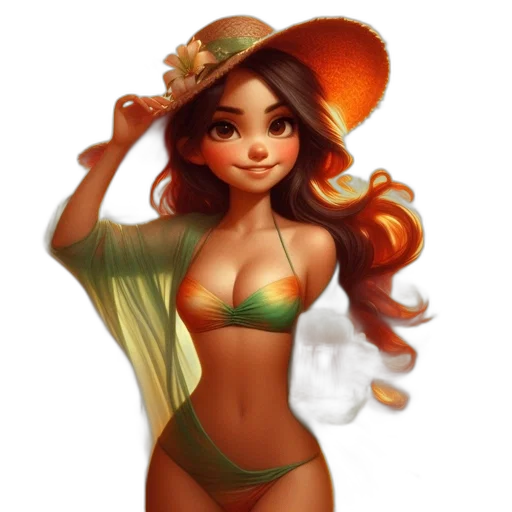 hat, dress, fantasy art, concept art transparent PNG cut-out