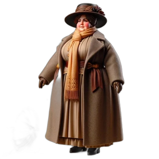 dress, jacket, staff, hat transparent PNG cut-out