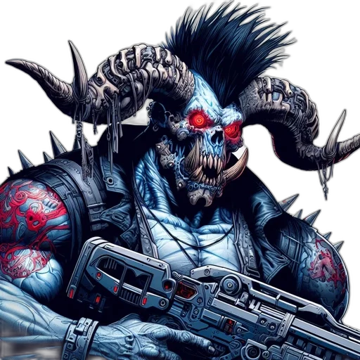 comic book art, concept art, fantasy art, menacing transparent PNG cut-out