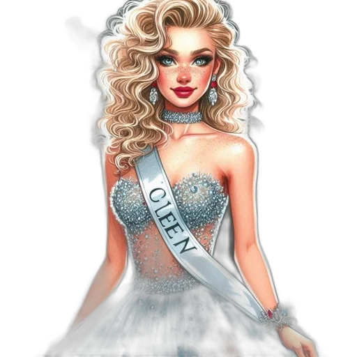 dress, crown, fantasy art, photorealistic transparent PNG cut-out