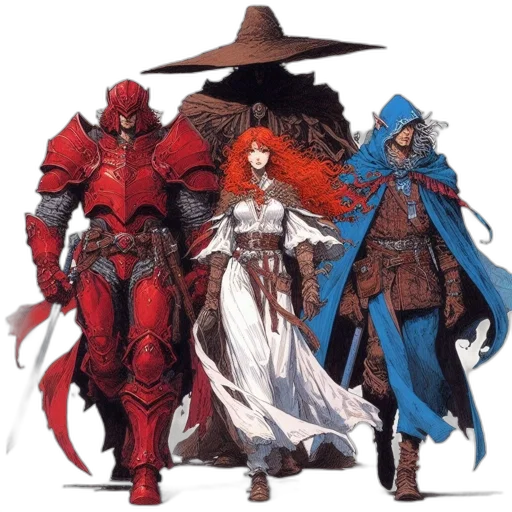 sword, staff, hat, concept art transparent PNG cut-out