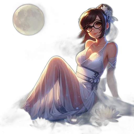 dress, staff, fantasy art, concept art transparent PNG cut-out