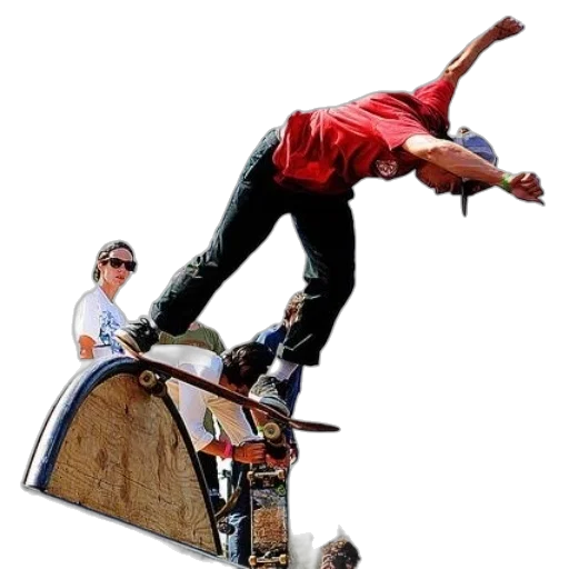 staff, photorealistic, city street, skateboarder transparent PNG cut-out