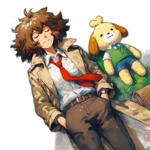 jacket, staff, animal, concept art transparent PNG cut-out